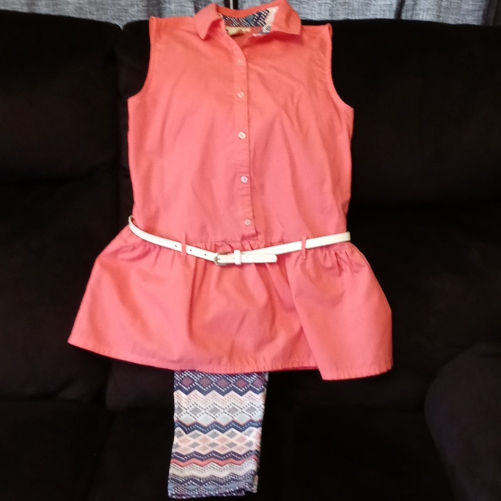 🩷💙🤍ONE STEP UP CAPRI OUTFIT W/BELT🩷💙🤍